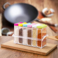 Best-Selling Seasoning Box Transparent Seasoning Jar Color Lid Seasoning Box 6 Pieces/Set