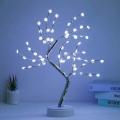 Led White Snowflake Table Lamp With Base Usb Dc/Battery Powered