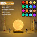 Good-Looking Rechargeable Multi-Color Rotating Moon Lamp 12cm