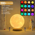 Good-Looking Rechargeable Multi-Color Rotating Moon Lamp 18cm