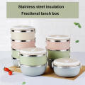 Convenient Stainless Steel Lunch Box Gradient Color Sealed Lunch Box Round Portable Children`s Food