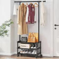 Sturdy Coat Rack With Shoe Rack Metal Clothes Rack With Storage Rack Suitable For Hallway Bedroom Fu