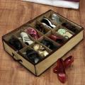 Convenient Shoe Box 12 Pockets Foldable Shoe Cabinet Storage Organizer Under Bed