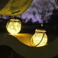 High-Looking Hanging Fairy Light Jar (Solar Power) Large Size Glass Mason Solar Powered 20 Led 2 Met