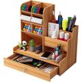 Large Capacity Wooden Desk Storage Box Diy Desktop Neat Pen Holder Large Capacity Stationery Storage