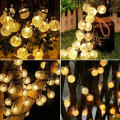 Super Nice Solar String Lights 5M Outdoor Crystal Ball Light Waterproof Garden Holiday Decoration