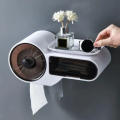 High-End Convenient Toilet Paper Holder Multi-Functional Household Storage Box Toilet Wall-Mounted S