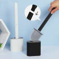 Super Convenient Bathroom Cleaning Soft Silicone Flat Head Wall-Mounted Quick-Drying Toilet Brush