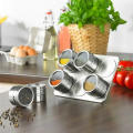 Convenient Modern Stainless Steel Spice Storage Jar Magnetic Spice Jar With Spice Rack Pepper Shaker