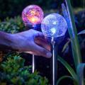Creative Cracked Glass Ball Solar Lamp Rgb 4 Pcs
