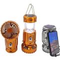 Ultra Convenient Rechargeable Solar Camping Light With Fan (Random Color)