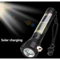 High-Looking Solar Dual Usb Charging Strong Light Aluminum Alloy Flashlight