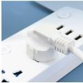 4 Power Sockets With Independent Off Switches + 3 Usb Ports 2M Cable
