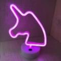 Cable Or Battery Powered Unicorn Head Neon Light With Base