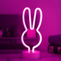 Usb Dc Cable Or Battery Powered Rabbit Ears Neon Light With Base