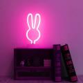 Usb Dc Cable Or Battery Powered Rabbit Ears Neon Light With Base
