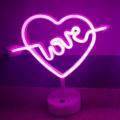 Creative Usb Dc Cable Or Battery Powered Cupid Heart Neon Light With Base