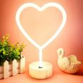 Usb Dc Cable Or Battery Powered Neon Heart Light With Base