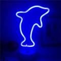 Great Looking Usb Dc Cable Or Battery Powered Flying Dolphin Neon Light With Base