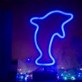 Great Looking Usb Dc Cable Or Battery Powered Flying Dolphin Neon Light With Base