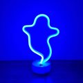 Great Looking Usb Dc Cable Or Battery Powered Ghost Neon Light With Base And Switch