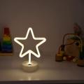Great Looking Usb Dc Cable Or Battery Powered Pentagonal Neon Light With Base