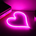 Large Heart Shaped Usb Powered Neon Light With Back Panel + Switch