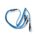 Micro 3-In-1 Charging Spiral Spring Cable 3A (Random Color)