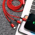 Convenient 3-In-1 Mobile Phone Usb Charging Cable For Fast Charging (Random Color)