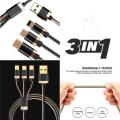 Convenient And Easy-To-Use 3-In-1 Cable 3.1A Type-C, V8 And Lightning To Usb