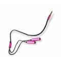 Convenient Male Jack To Female Headphone And Microphone Auxiliary Cable (Random Color)