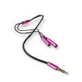 Convenient Male Jack To Female Headphone And Microphone Auxiliary Cable (Random Color)