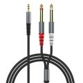 Male 3.5mm To Dual Male 6.35mm Audio Cable