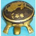 Vintage Spanish Damascene Hotel Desk Bell in the form of a Tortoise.