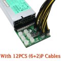 1200W/750W Breakout Board W Button for HP PSU GPU Mining Ethereum With 12Pcs 8P Cable