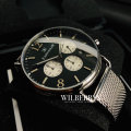 Retail: R8,200.00 Thomas Earnshaw Graphite Chronograph Mesh steel Watch GENUINE, BRAND NEW