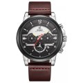 WEIDE Men's Nantucket Leather Brown Leather Chronograph Watch BRAND NEW official SA store