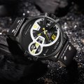 WEIDE Men's Gigantaur 50mm Black Leather Dual Time + ALARM Watch BRAND NEW official SA store