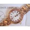 Retail: R10,600.00 Krug Baumen WOMEN`S Charleston CERTIFIED 4 Diamond White Dial Gold Watch
