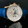 Retail: R11,000.00 Krug-Baumen Men's Air Traveller 46mm Diamond Blue Edition Watch BRAND NEW