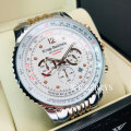 Retail: R12,000.00 Krug-Baumen Men's Air Traveller 46mm Diamond TWO TONE Watch  NEW IN BOX