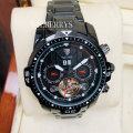 Retail: R2,799.00 TEVISE ® Men's El Diablo AUTOMATIC Leather Black Ionic Watch BRAND NEW