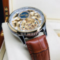 Retail: R2,399.00 TEVISE ® Men`s Pirogue II Leather Automatic Moonphase White Trim Watch BRAND NEW