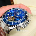 read b4 bidding!! TEVISE ® Men`s NON FUNCTIONAL FLYWHEEL Automatic Oceanic Blue Watch NEW