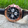 R7k ROBERO CAVALLI Men's Archimedes Rose Gold/Leather Watch GENUINE BRAND NEW