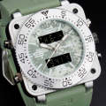 Retail: R3,999.00 INFANTRY MILITARY CO. Men's Tank ACU Silicon 47mm BIG Dual Movement Watch Grey NEW
