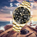 Retail: R2,499.00 TEVISE ® Men's TRIBUTE AUTOMATIC GOLD TONE BLACK Dial Watch BRAND NEW