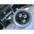 Retail: R9500.00 Krug-Baumen Men`s Air Traveller 42mm Diamond STEEL EDITION Watch  NEW IN BOX
