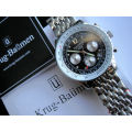 Retail: R9500.00 Krug-Baumen Men`s Air Traveller 42mm Diamond STEEL EDITION Watch  NEW IN BOX