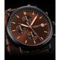 Retail: R6,999.00 STUHRLING ORIGINAL® Men's MONACCO CHOCOLATE BROWN Leather Watch BRAND NEW